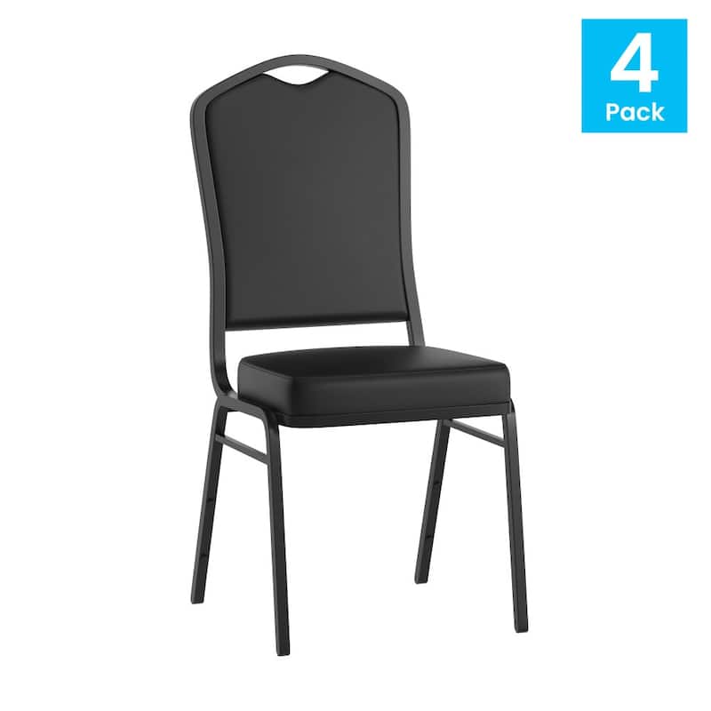 4 Pack Crown Back Stacking Banquet Chair - 20.25"D x 17.25"W x 38"H