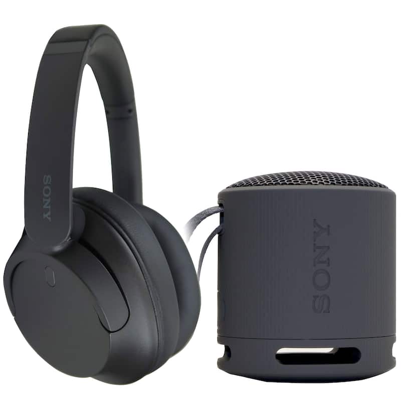 Sony Wireless Over-Ear Noise-Canceling Headphones WH-CH720N + Sony XB100 Portable Waterproof Bluetooth Speaker (Black) - Black