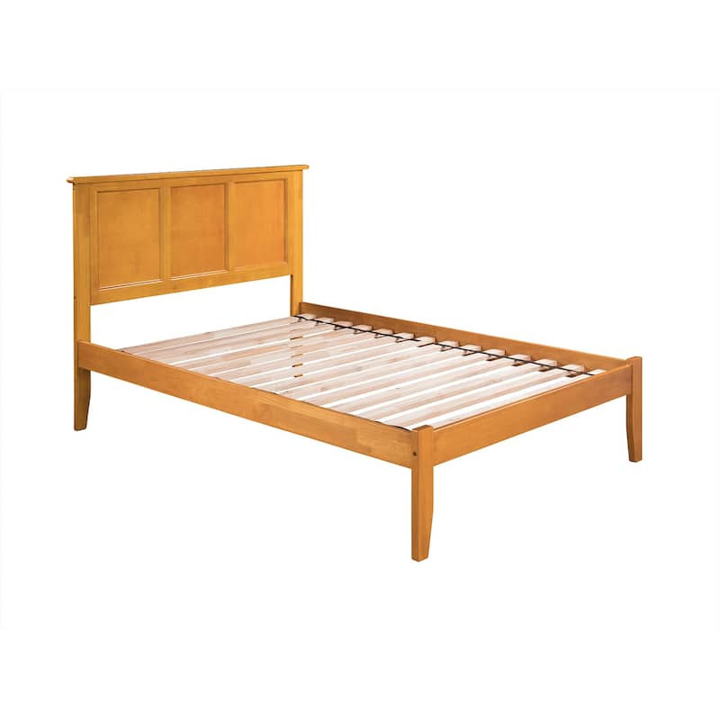 King Platform Bed - City Chic Style Walnut Finish - Modern Bedroom Furniture