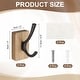preview thumbnail 7 of 7, Wood Wall Self Adhesive Hooks Towel Hanger Bracket Heavy Duty Hook for Bedroom Kitchen Coat Robe Black - 2Pcs