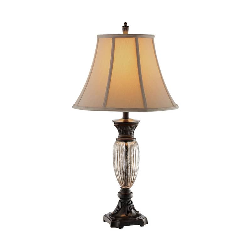 Elk Home Tempe Antique Mercury With Beige Softback Shade Table Lamp