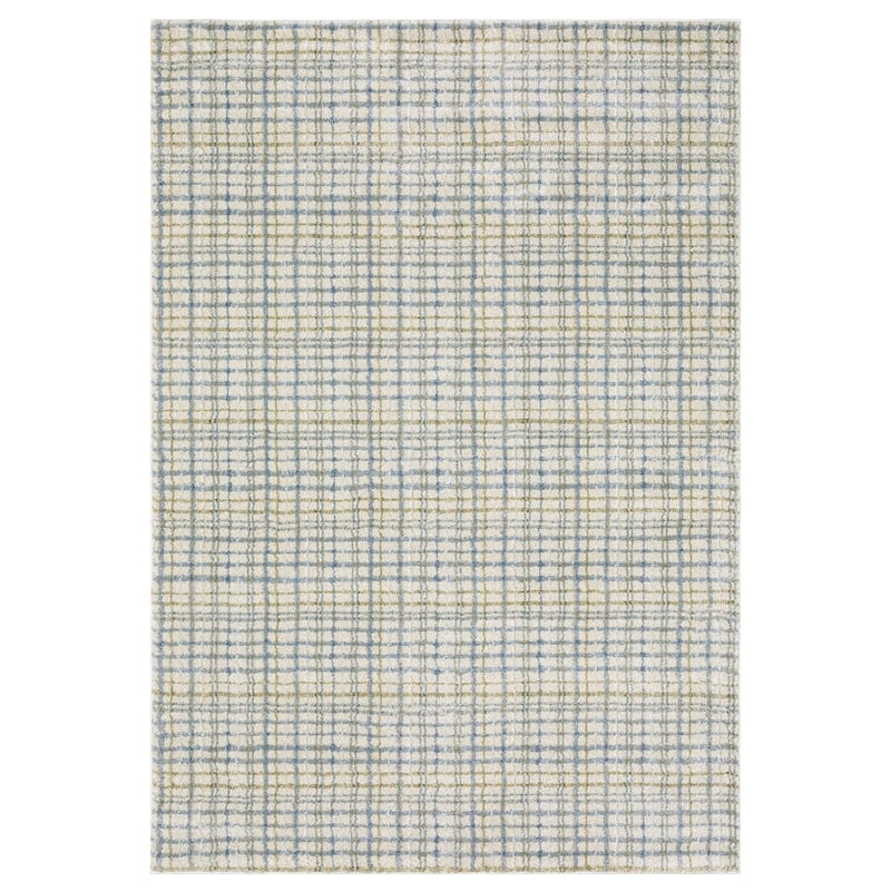 ROW Gemma Distressed Plaid Area Rug - Blue/ Green - 2'3" x 7'