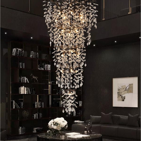 KAYLA Crystal Dimmable LED Tiered Chandelier - 118in - On Sale