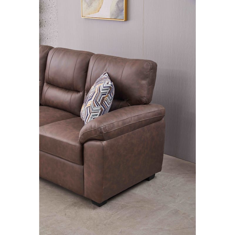 80.5'' Wide Faux Leather Sofa