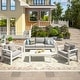 preview thumbnail 4 of 47, Royalcraft 4-Piece All-Aluminum Patio Set with 5" Cushions & 3.2" Widened Armrest, Seats 5, 250 lbs - 4-Piece Sets
