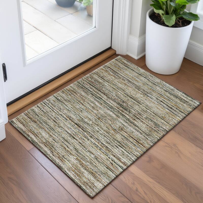 Premium Washable Super Soft Ombre Stripes Mayfield Rug - Beige - 1'8" x 2'6"