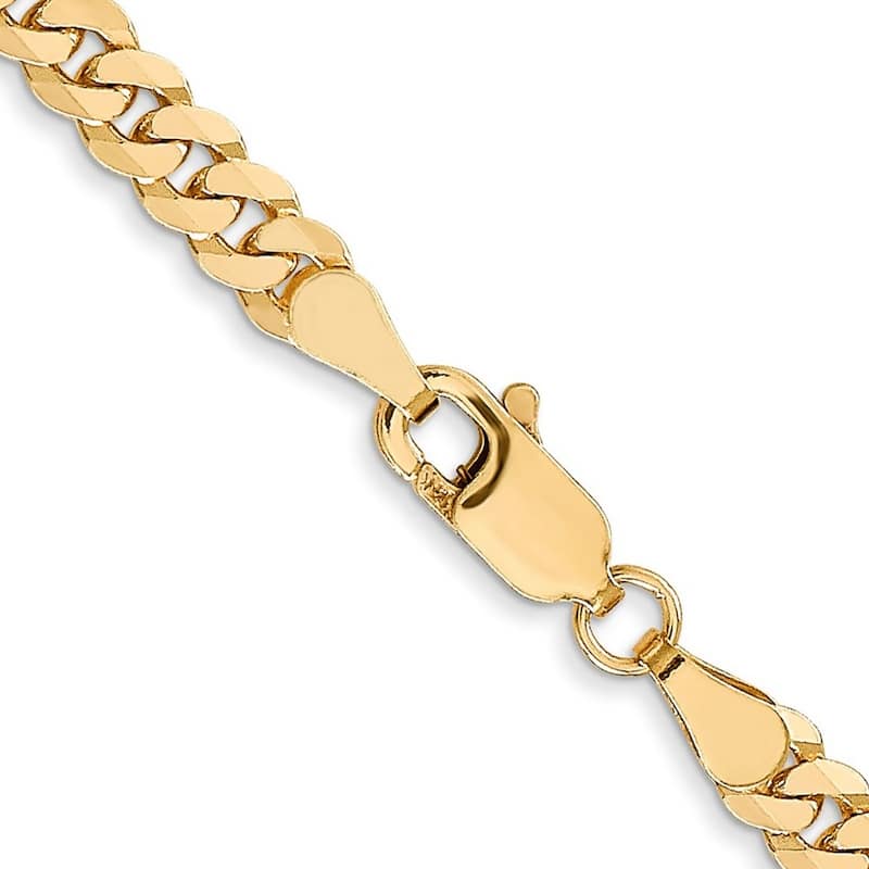Curata 14k Yellow Gold Solid Polished 3.9mm Beveled Curb Bracelet