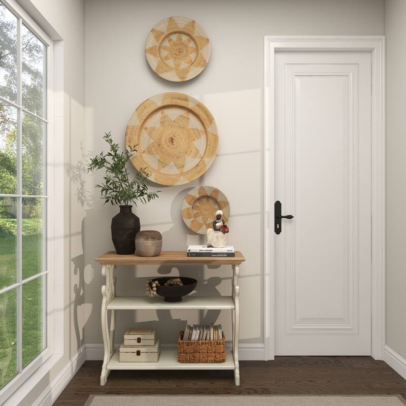 Light Brown Palm Tree Traditional Wall Decor Abstract (Set of 3)