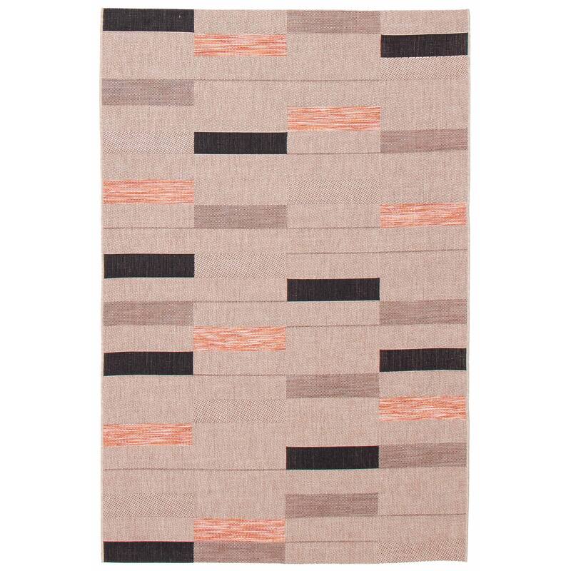 ECARPETGALLERY Machine Woven Lotus Mod Tan Polypropylene Rug - 5'1 x 7'7 - Tan - 5'1 x 7'7