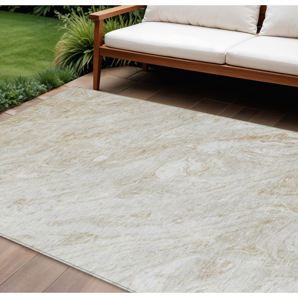 HomeRoots Abstract Transitional Rectangle Outdoor Rug