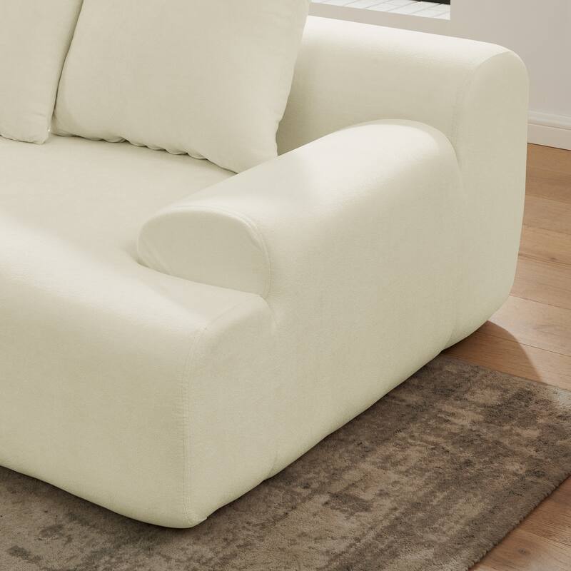 110.25" Velvet L-Shaped Modular Sectional Sofa with Free Combination Design and Modern Style