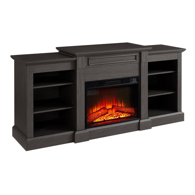 Modern Media Console Table TV Stand with 23" Fireplace Insert