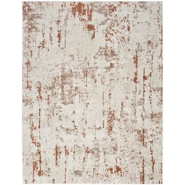 slide 2 of 4, Nourison Concerto Modern Abstract Distressed Area Rug 3' 9" x 5' 9" - Ivory/Rust