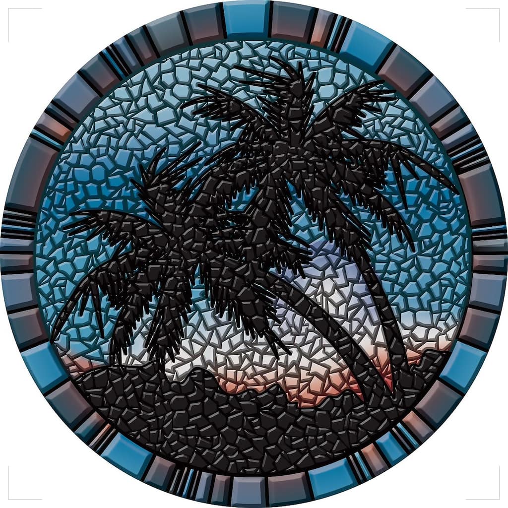 Blue Palm Trees Decorative Pool Mat - Pool Art