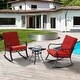 preview thumbnail 19 of 56, Bonosuki 3-piece Rocking Chair Patio Bistro Set with Glass Table Red