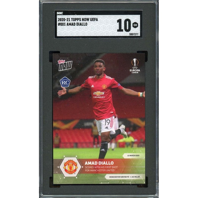 Amad Diallo 2020-21 Topps Now UEFA Soccer Rookie Card RC #001 Graded SGC 10 GEM MINT - 8'6" x 11'6"