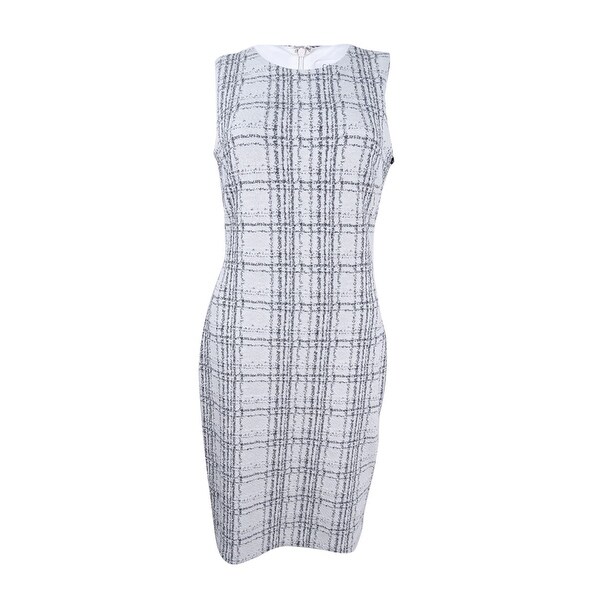 calvin klein plaid sheath dress
