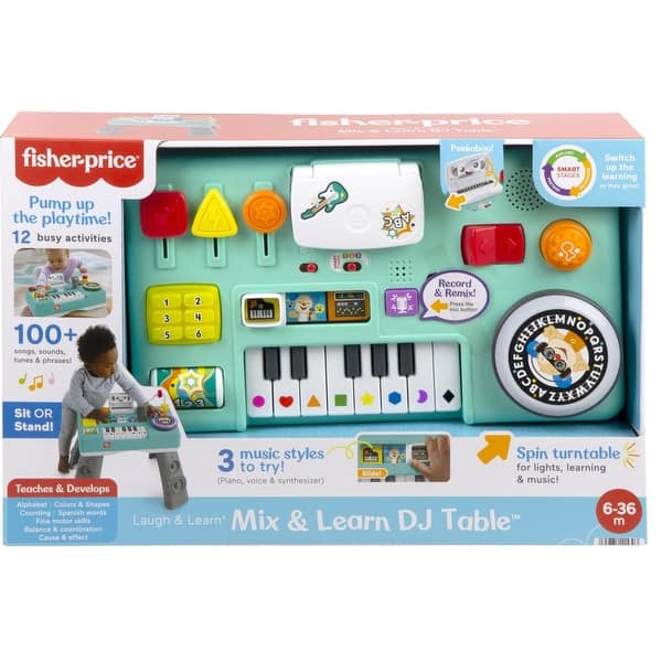 slide 2 of 5, Fisher-Price Laugh & Learn Mix & Learn DJ Table