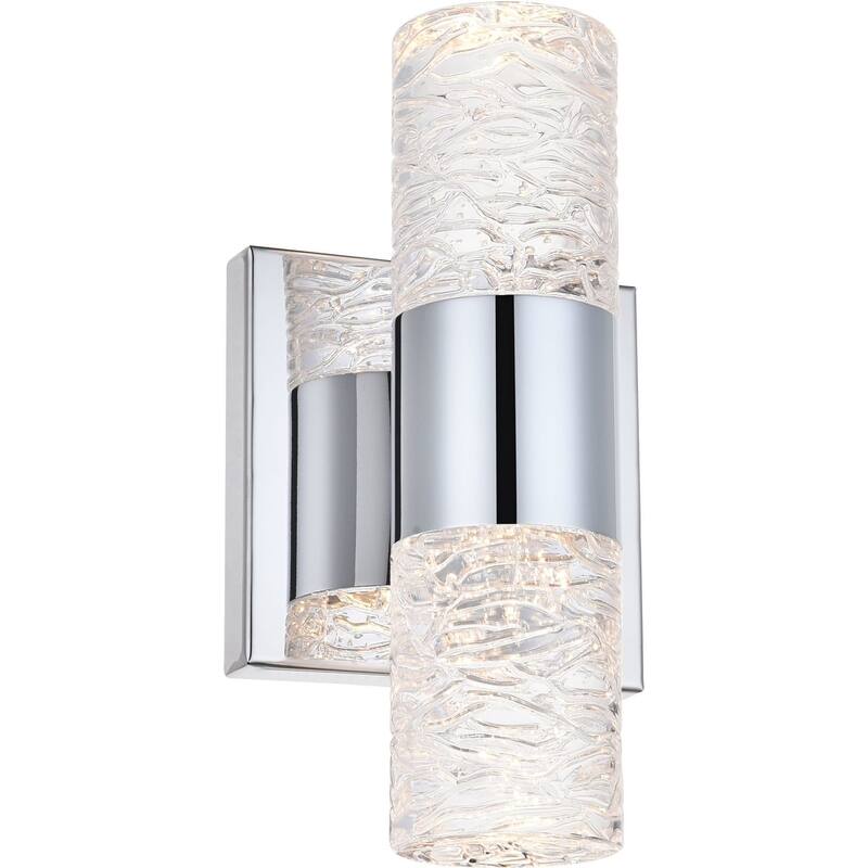 Elegant Lighting Vega 2 Light 9" Tall Integrated LED Bathroom Sconce - Chrome