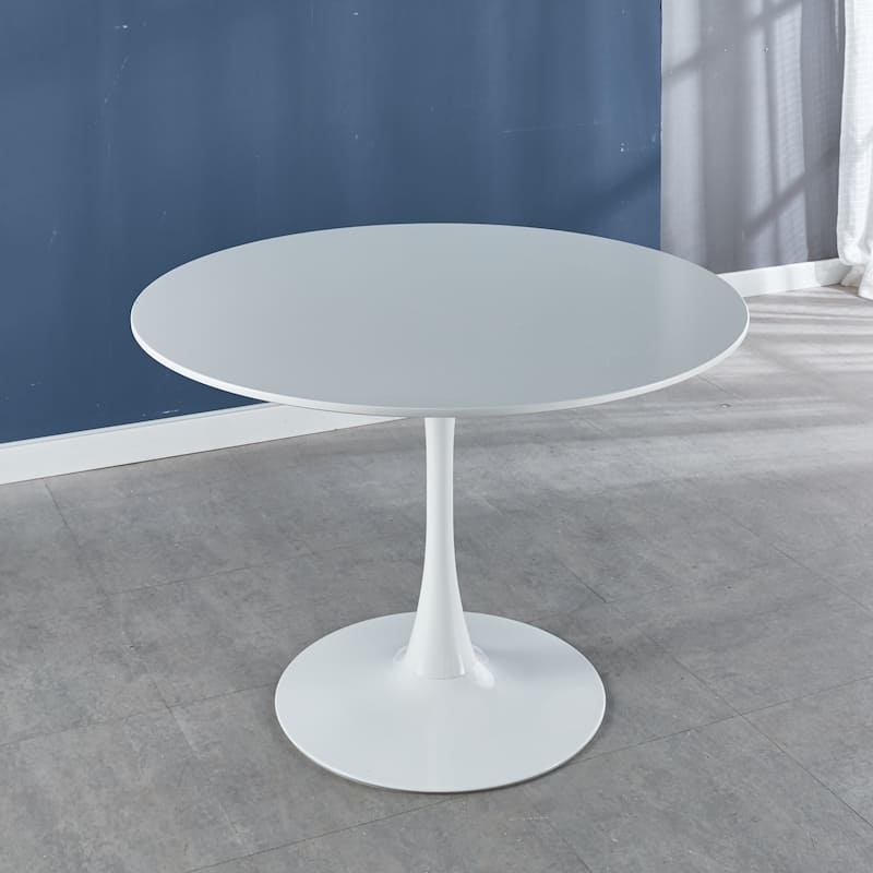 42.1" Mid-century Dining Table for 4-6 people With Round MDF Table Top, Pedestal Dining Table, End Table