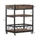 preview thumbnail 9 of 39, Myra Rustic Serving Cart with Wine Inserts and Removable Tray Top by iNSPIRE Q Classic