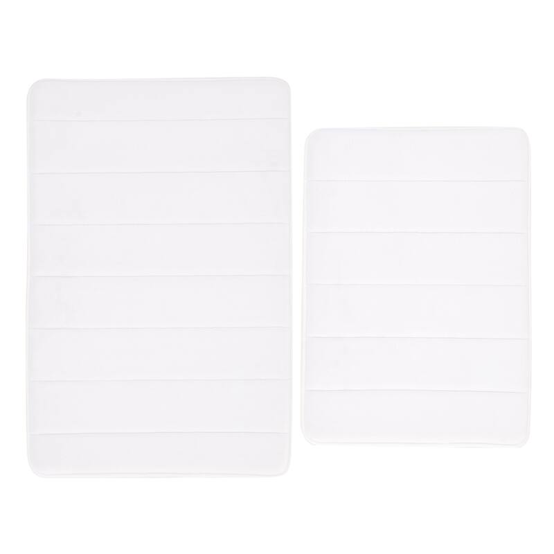 Truly Soft 2 Pack Solid Memory Foam Bath Rug