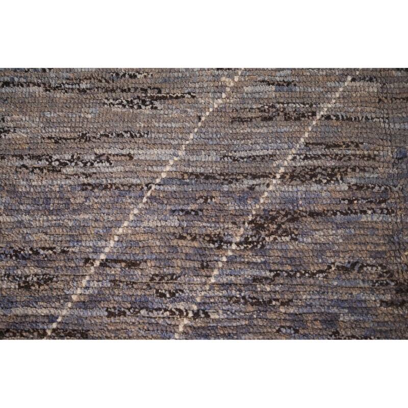 Moroccan Area Rug Handmade Multi-Color Striped Wool Carpet - 5'7"x 9'5"