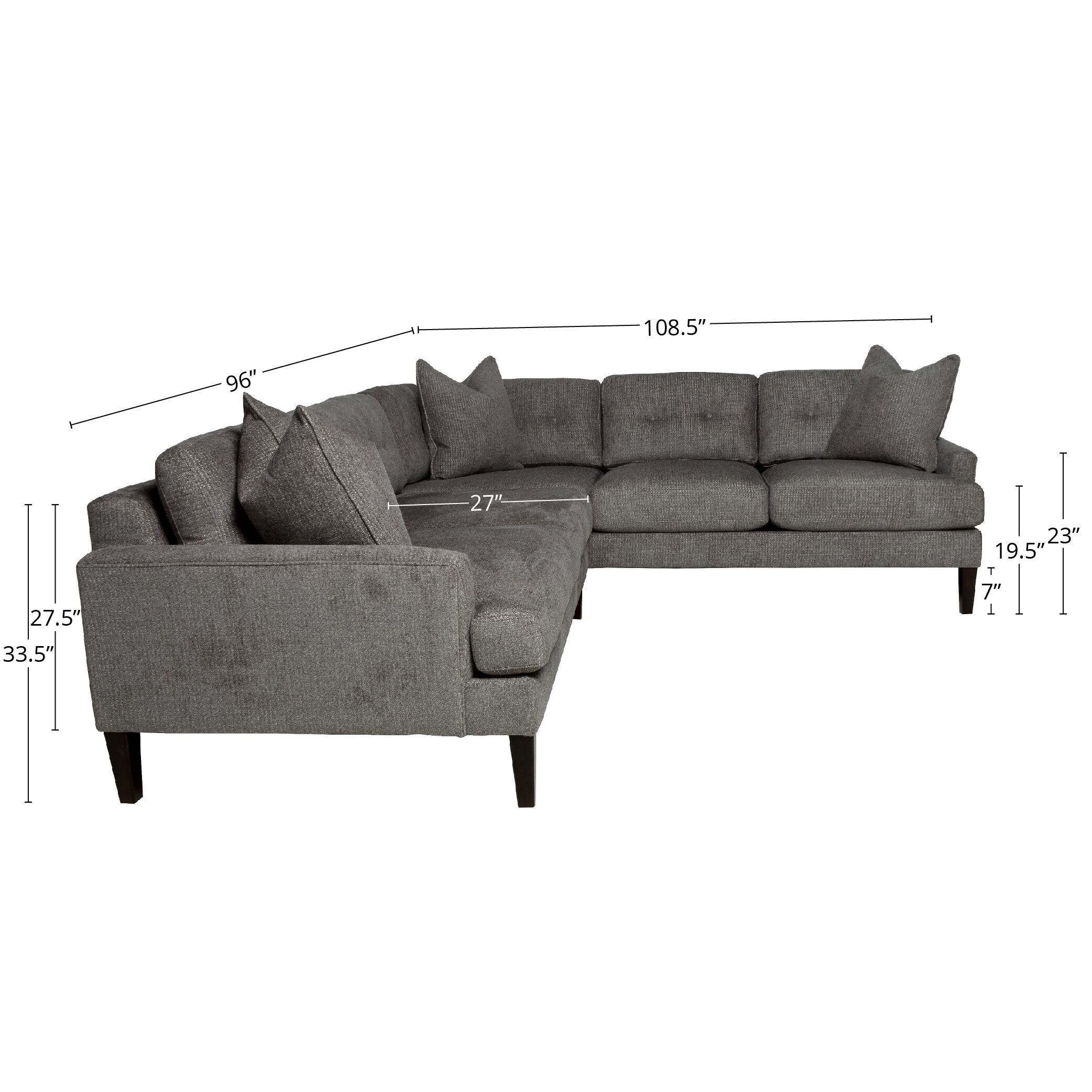 Anisa 2-piece Transitional 5-Seater Corner Sofa Sectional