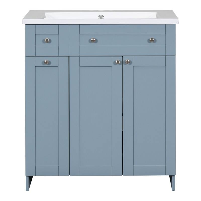 Single Sink 30" Bathroom Vanity with Combo Cabinet and Storage