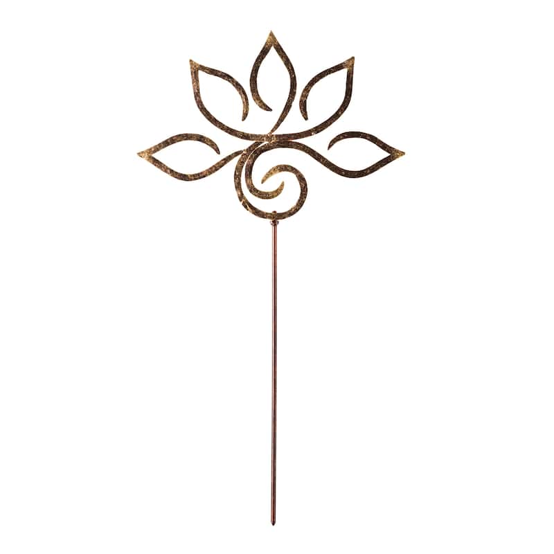 28" Zen Symbol Garden Stake - Gratitude - Lotus