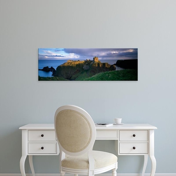 Easy Art Prints Panoramic Image 'View of a castle, Dunnottar Castle, Grampian, Stonehaven, Scotland' Canvas Art
