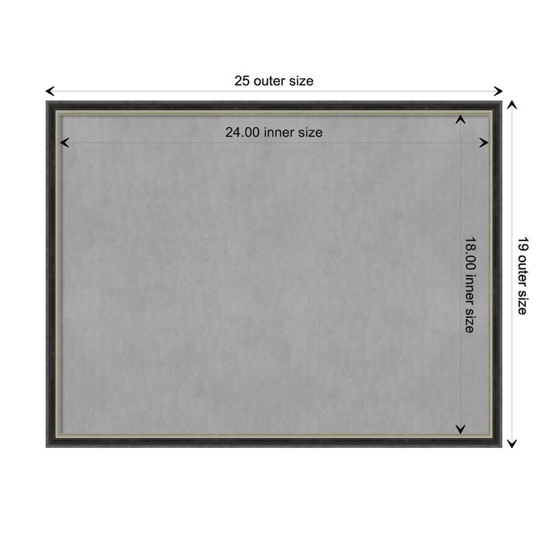 Amanti Art Theo Black Silver Narrow Framed Magnetic Board - Board Size 24x18