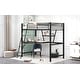 preview thumbnail 5 of 24, Twin Size Loft Metal & MDF Bed with Built-in Desk and Shelf, Black