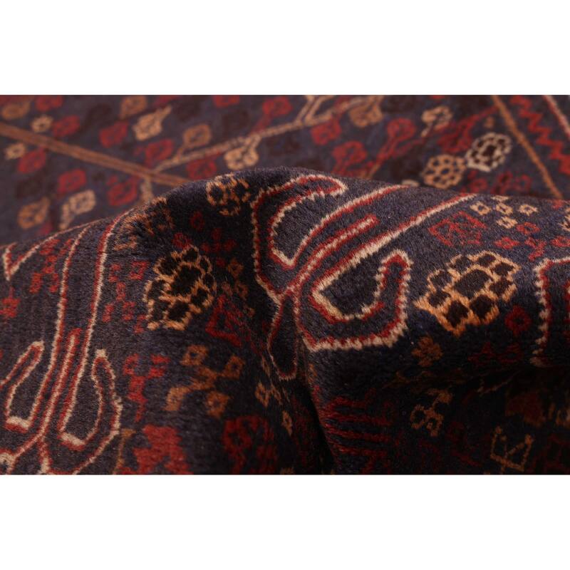 ECARPETGALLERY Hand-knotted Teimani Dark Navy Wool Rug - 3'3 x 7'7