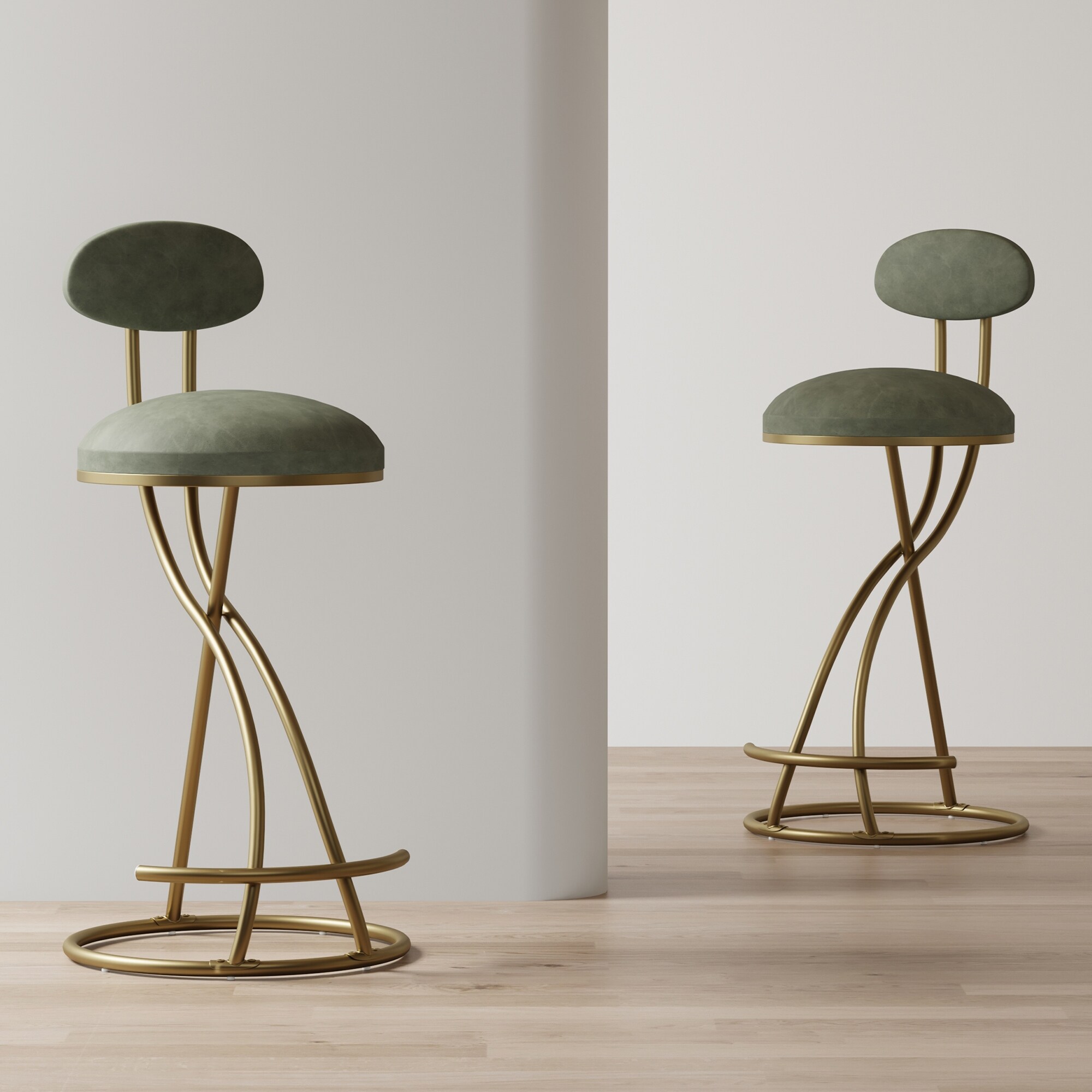 Round Bar Stool Armless Barstools with Back Set of 2 Upholstered Counter Chair for Dining Room Bed Bath Beyond 42437372
