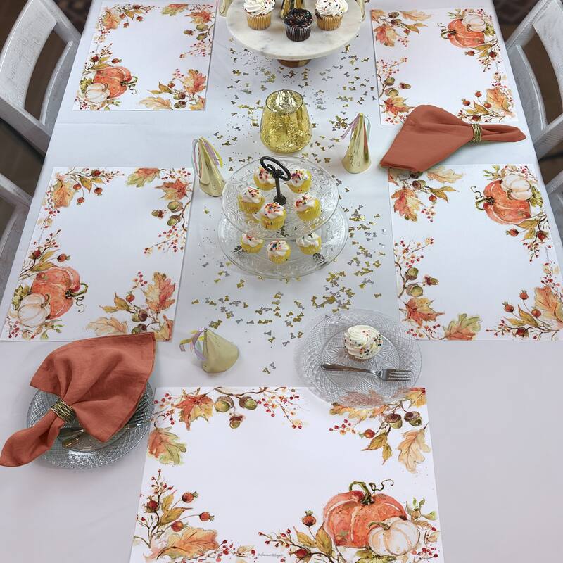 Harvest Time 24 Sheet Reusable Premium Paper Stock Placemats in Resealable Storage Bag Made in The USA 17" x 11"