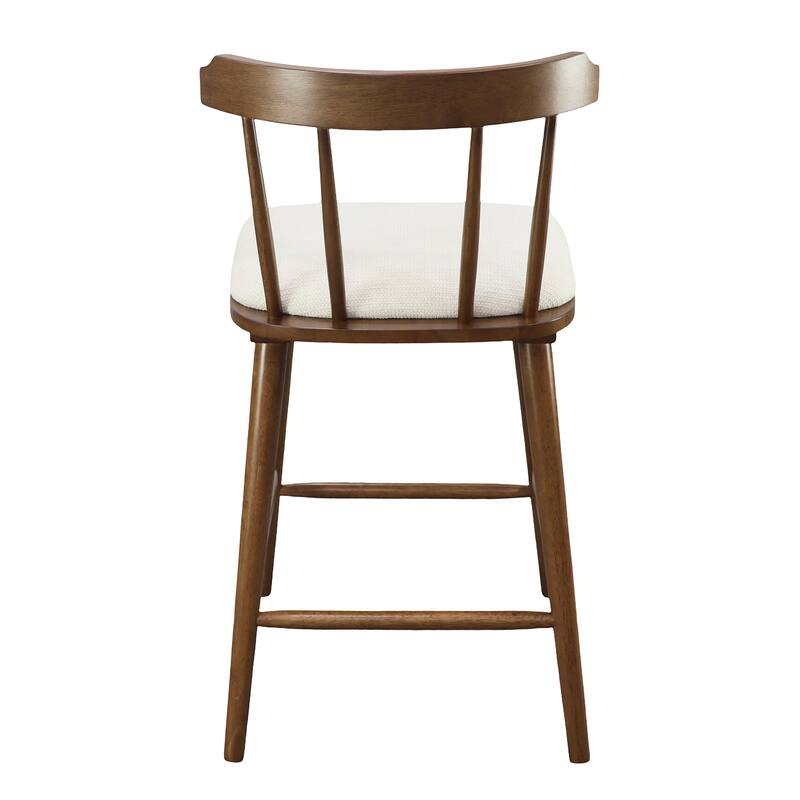 Roomfitters Olivia Indoor Windsor Style Counter Stools with Cushion, Walnut Finish