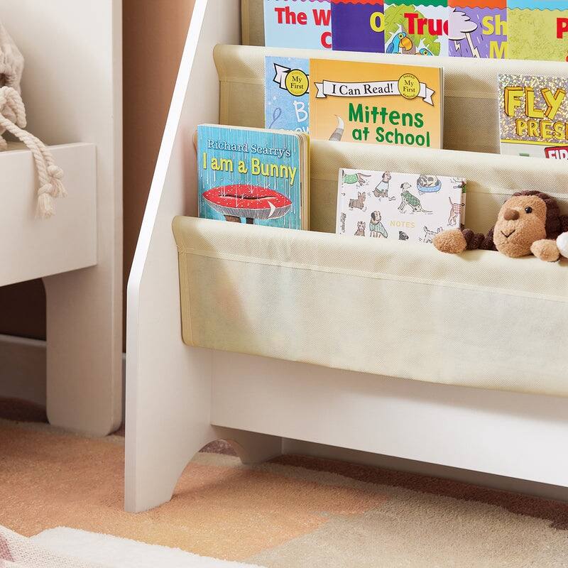 Haotian FRG225-W, Children Kids Bookcase Book Shelf Toy Standing Storage
