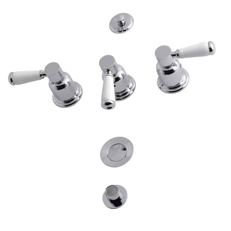 Kingston Brass Paris 1.5 GPM Widespread Bidet Faucet with 3 Lever - Polished Chrome