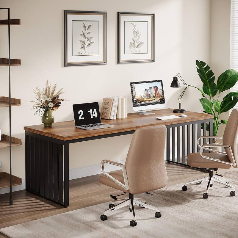 78.74" Extra Long Computer Desk, Double 2-Person Desk, Workstation Writing Study Table for Home Office