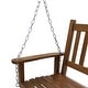 preview thumbnail 24 of 38, VEIKOUS 4 ft. Outdoor Wood Hanging Patio Porch Swing with Chains for 2 Person