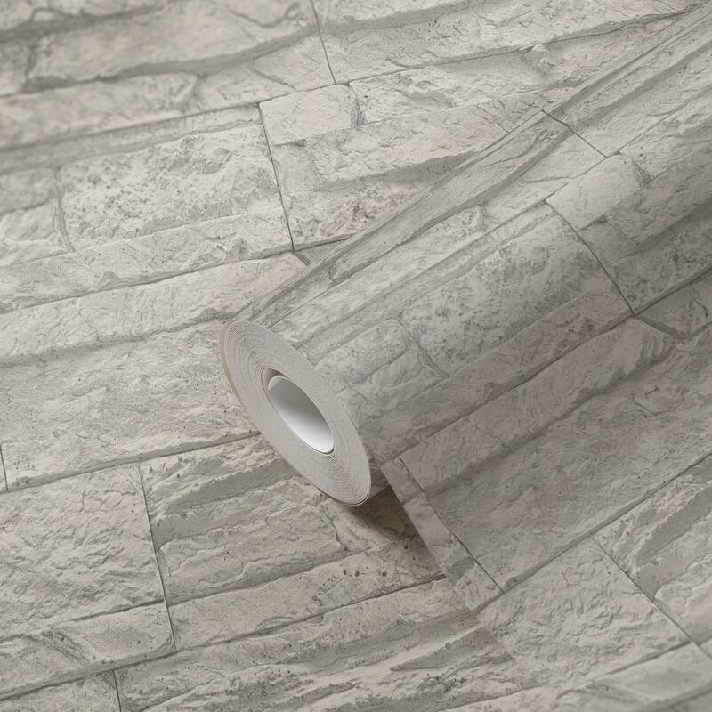 Galerie Wallcoverings Bricks and More Collection Wide Granite Slabs Matte Finish Vinyl on Non-woven Wallpaper Roll
