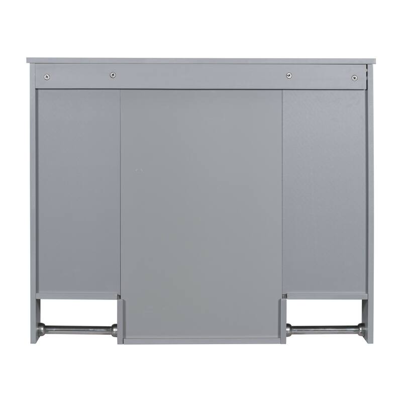 Solid Wood Bathroom Vanity with Top Sink with Towels Bar - 36'' x 18''