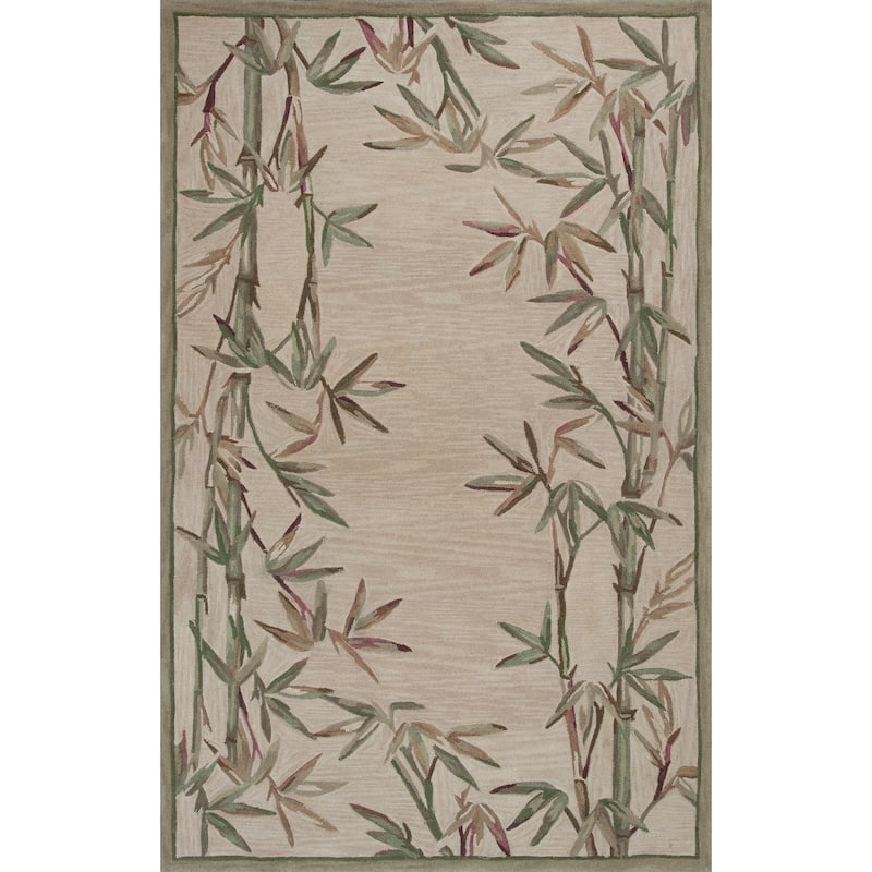 Domani Classics Hand-tufted Wool Bamboo Shoot Area Rug - 7'9" x 9'6" - Ivory