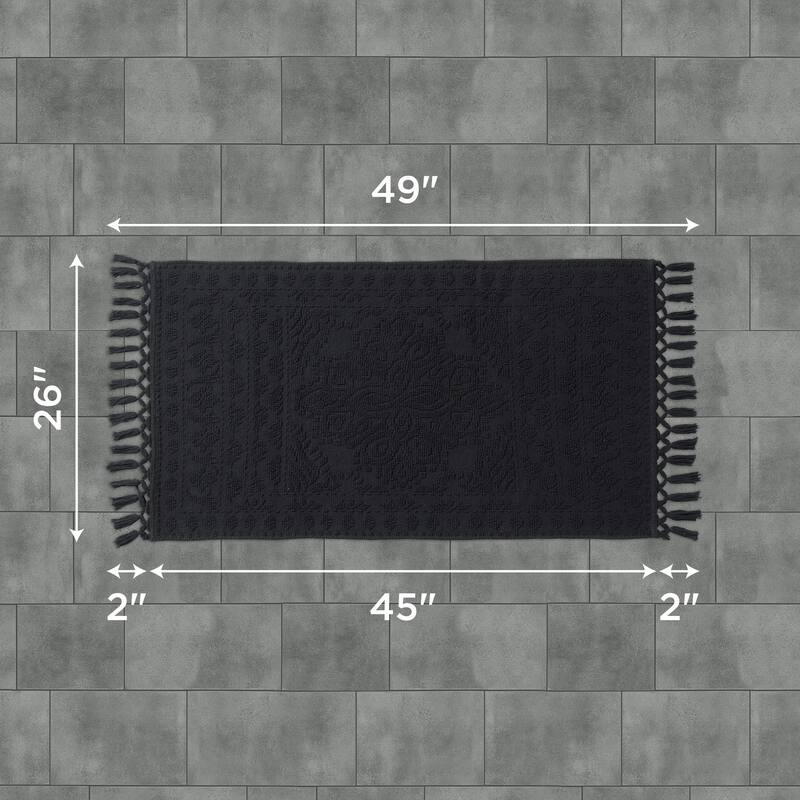 French Connection Nellore Fringe Cotton Bath Rug