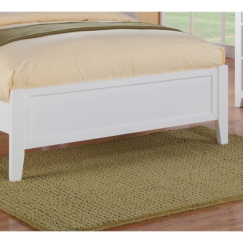 Full Size Bed with Unique Design Headboard, White Finish, Contemporary Style