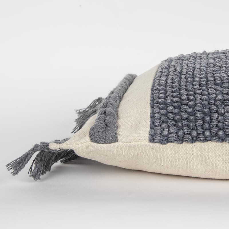 Rizzy Home Striped Macramé Throw Pillow