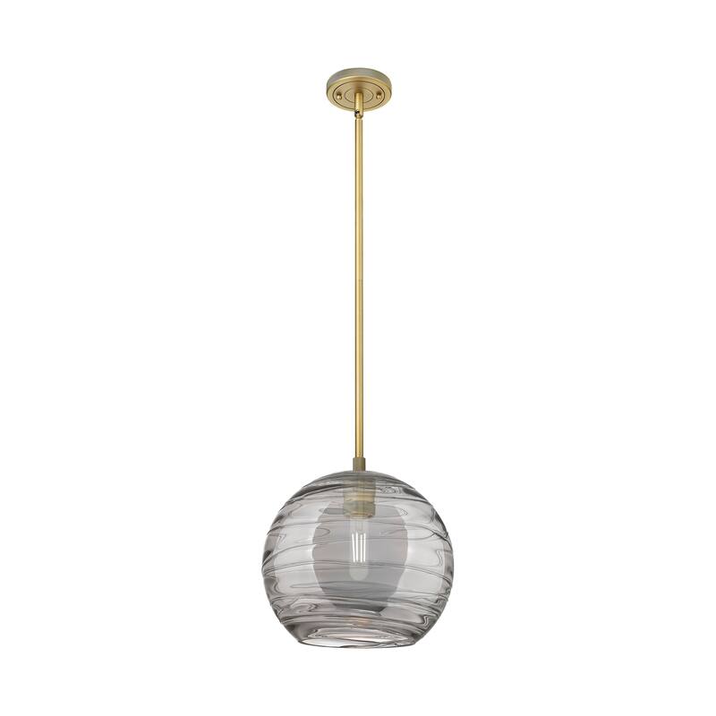 Innovations Lighting Downtown Urban - Crown Point - 1 Light 10" Athens Deco Swirl Stem Hung Pendant - Brushed Brass