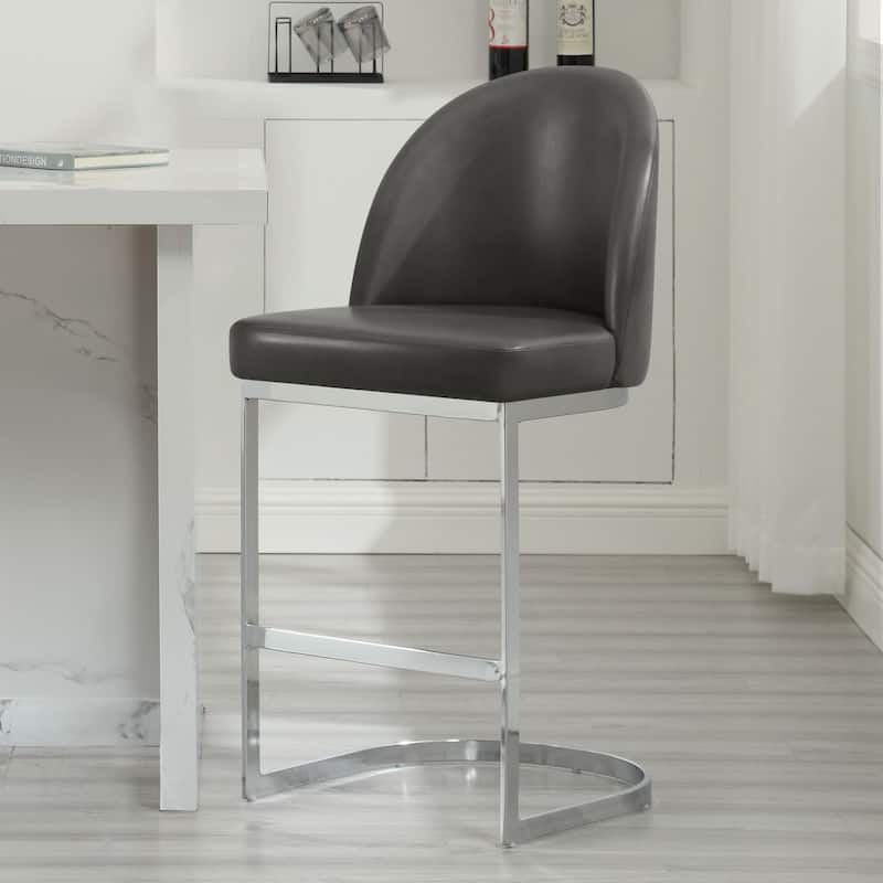 26" Upholstered Counter Stool/ Bar Stools with Metal Legs - 38.8"H x 17.9"W x 20.9"D