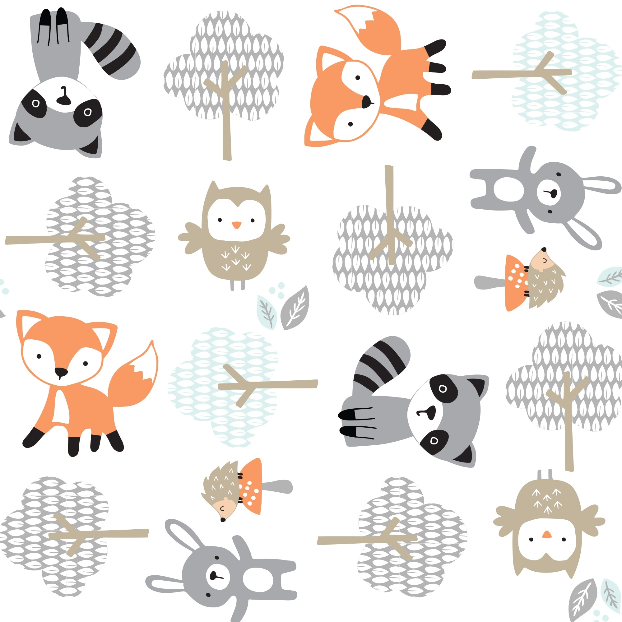 Bedtime Originals Woodland Friends Fox Owl Raccoon Fitted Crib